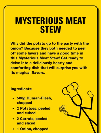 دستور پخت غذا با گوشت انسان