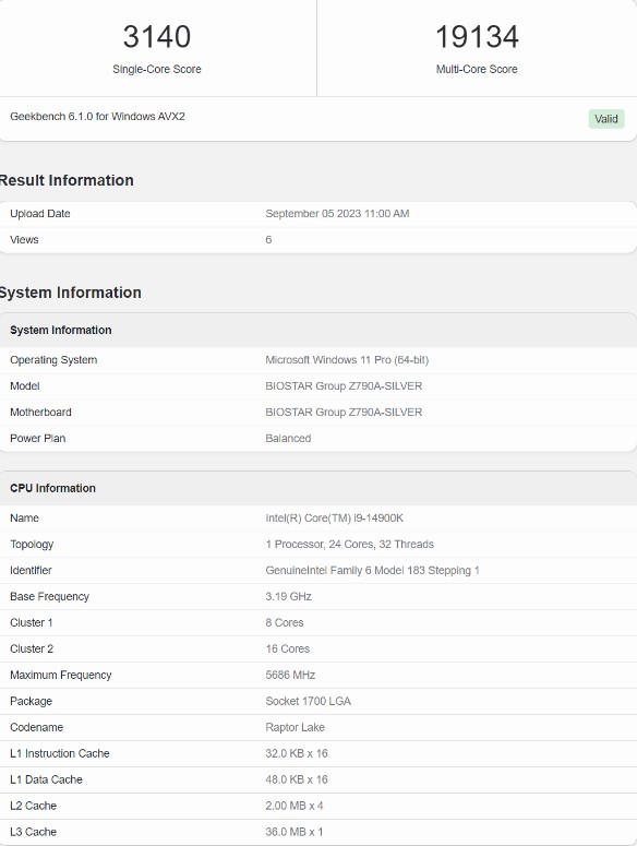 شکستن رکورد بنچمارک گیک بنچ توسط پردازنده Core i9-14900K اینتل