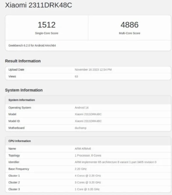 بنچمارک تراشه دایمنسیتی 8300 مدیاتک