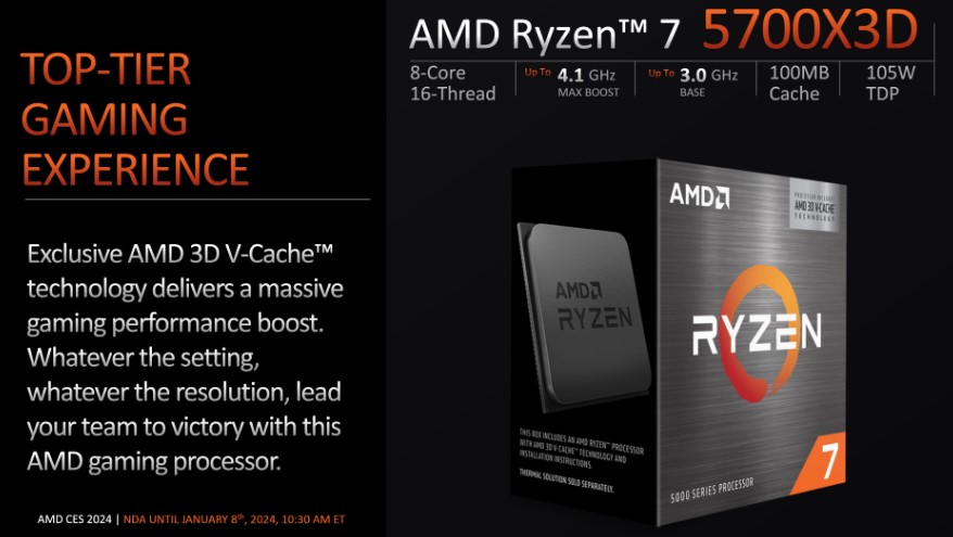 مشخصات و قیمت پردازنده Ryzen 7 5700X3D
