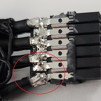 آتش گرفتن کانکتور 12HPWR