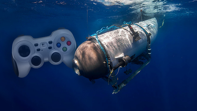 هدایت زیردریایی با یک کنترلر لاجیتک قدیمی