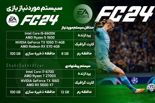 سیستم مورد نیاز بازی FC24  اعلام شد