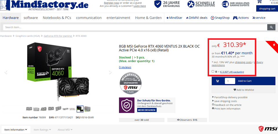 مرحله اول کاهش قیمت کارت گرافیک RTX 4060 انویدیا