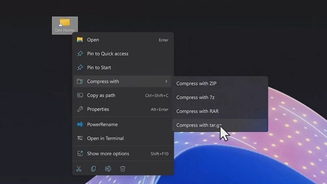 پشتیبانی از فایلهای فشرده در ویندوز ۱۱