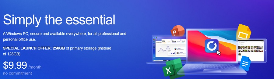 سرویس کامپیوتر ویندوزی ابری با نام Simply the essential