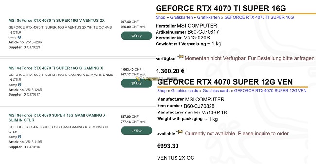 مدل‌های سفارشی RTX 40 Super