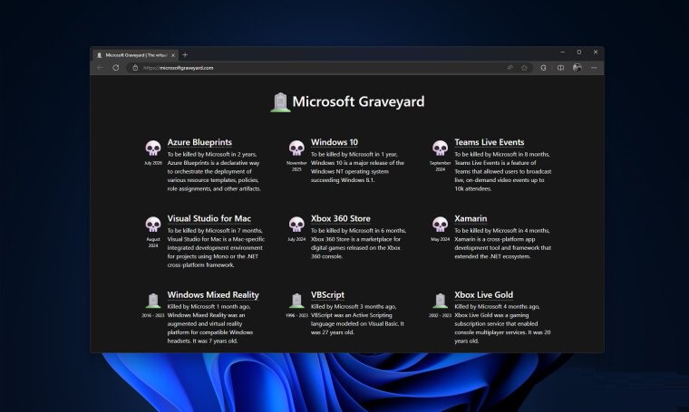 قبرستان مایکروسافت Microsoft Graveyard