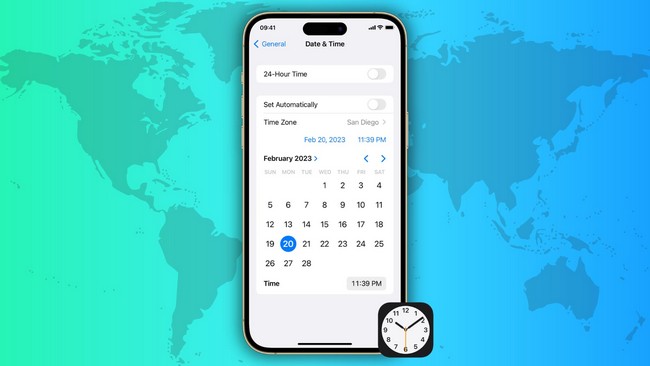 تنظیم ساعت در ایفون