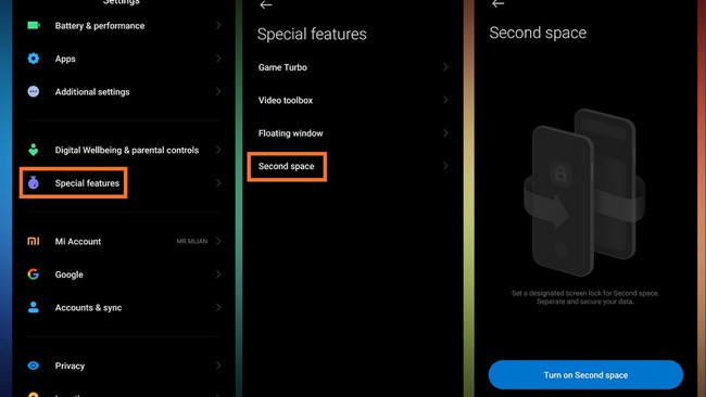 second space برای ایفون