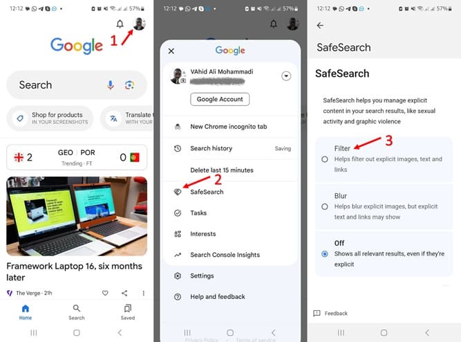 غیرفعال کردن جستجوی امن گوگل