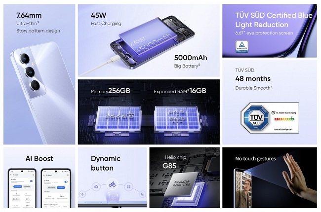 قابلیت های گوشی Realme C65