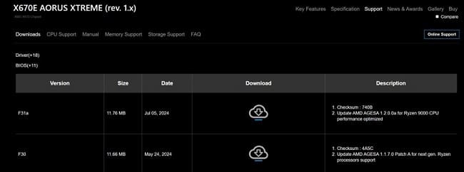بایوس مادربرد گیگابایت