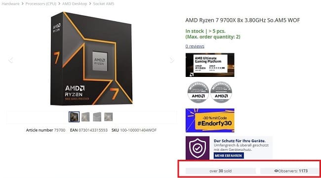 پردازنده  Ryzen 7 9700X