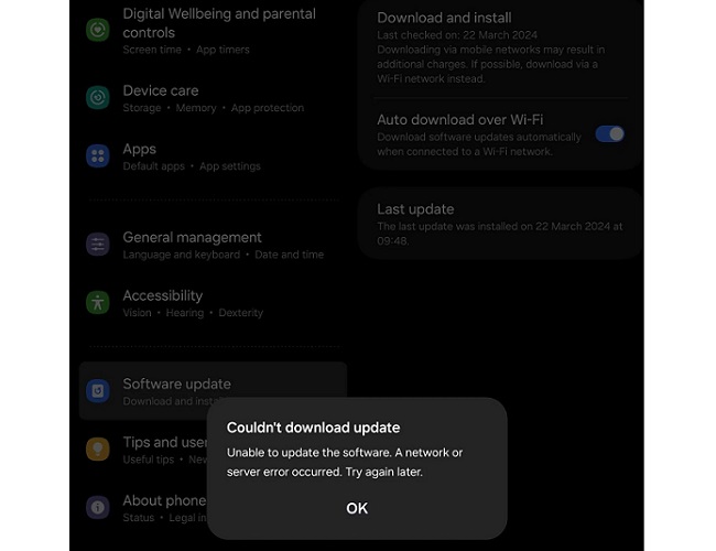 قطعی سرورهای سامسونگ برای دانلود رابط کاربری One UI 6.1