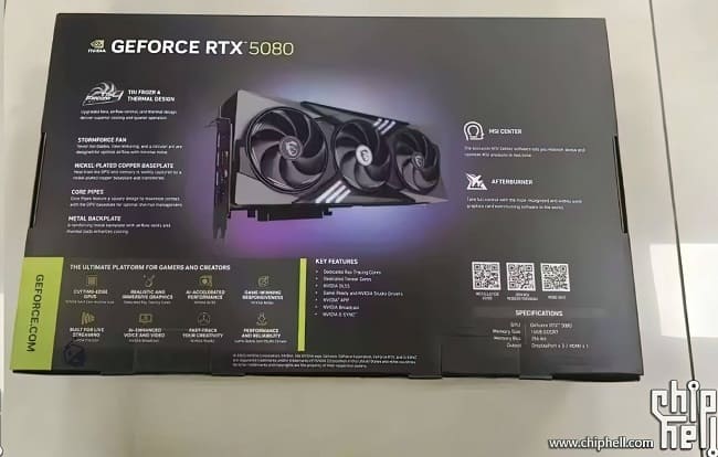 تصاویر کارت گرافیک RTX 5080 Gaming Trio OC Edition شرکت MSI