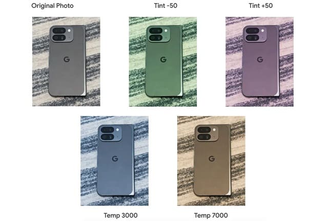 انتخاب ته رنگ برای تصاویر دوربین اندروید 16