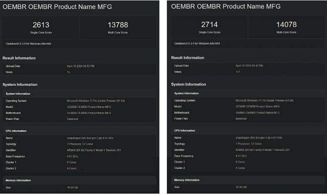 بنچمارک های پردازنده اسنپدراگون X Elite در سرفیس لپ تاپ 6