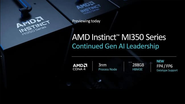 مشخصات شتاب دهنده Instinct MI355X