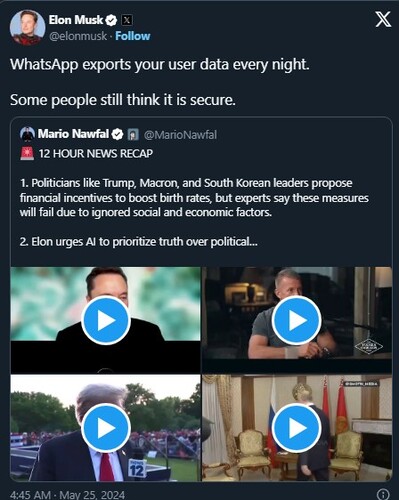 ایلان ماسک واتساپ