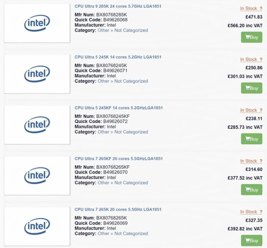 پردازنده arrow lake-s