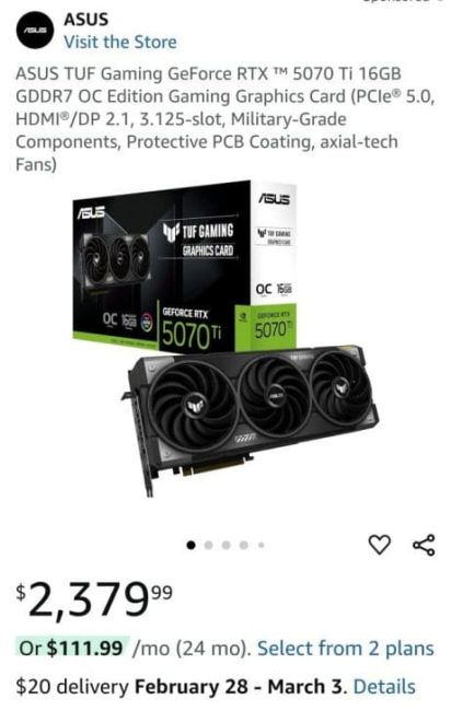  عرضه RTX 5070 Ti