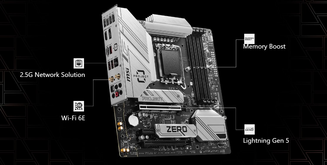 درگاه‌های مادربرد B760M PROJECT ZERO