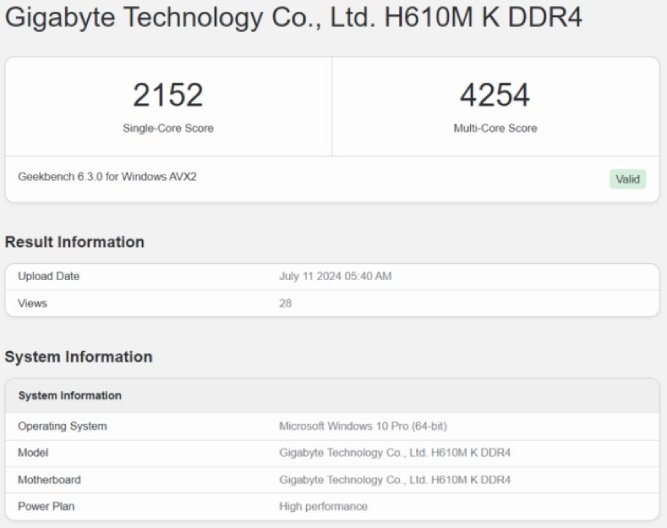 بنچمارک پردازنده Intel 310