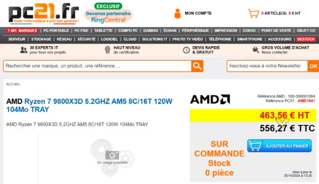 قیمت پردازنده Ryzen 7 9800X3D