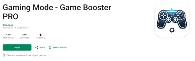 اپلیکیشن Gaming Mode – Game Booster PRO