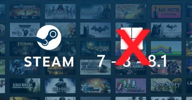 پایان پشتیبانی پلتفرم Steam از ویندوز 7 و 8