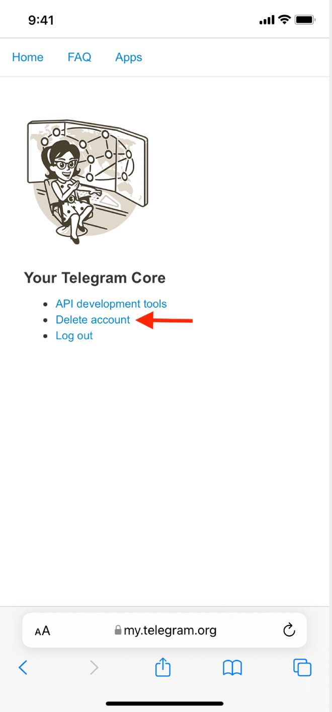 دیلیت اکانت تلگرام از طریق گوشی
