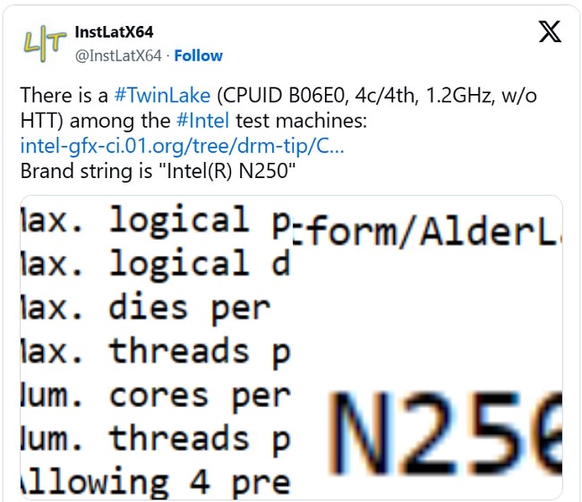 جدیدترین تراشه کم مصرف اینتل با نام N250