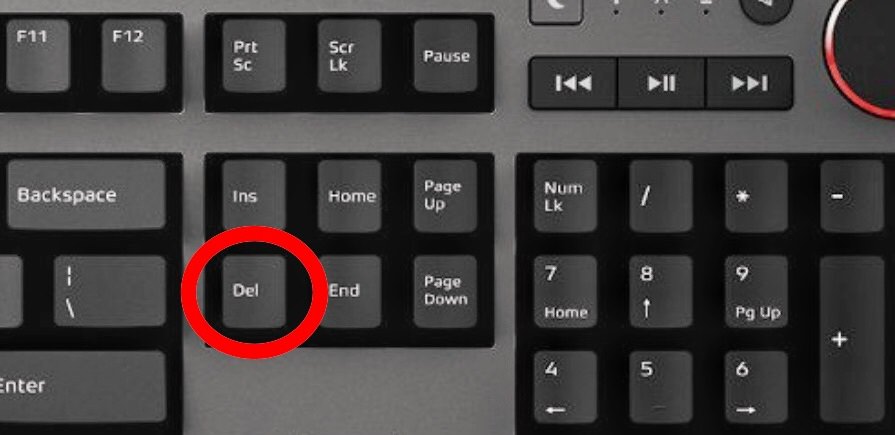 ورود به بایوس مادربرد MSI با فشردن کلید Delete روی کیبورد