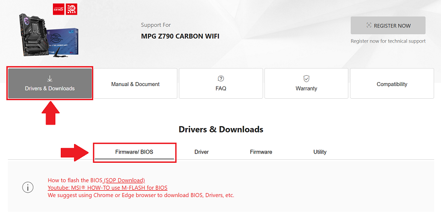 آپگرید بایوس مادربرد MSI