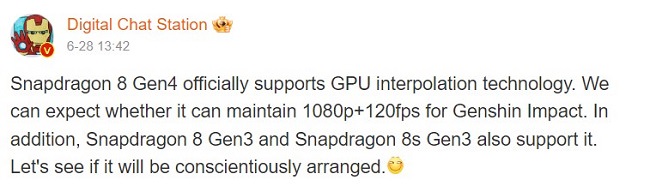 اسنپدراگون 8 نسل 4 با قابلیت GPU Interpolation Technology