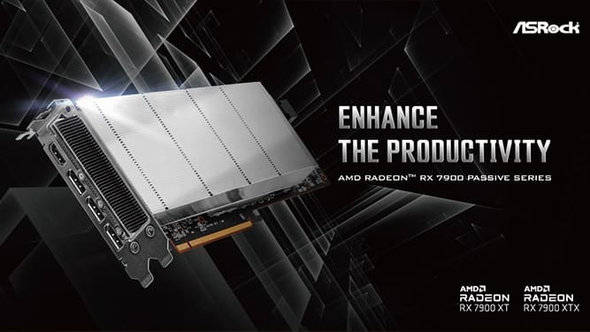 دو کارت گرافیک RX 7900 XT Passive و Radeon RX 7900 XTX Passive از برند ازراک با خنککننده پسیو