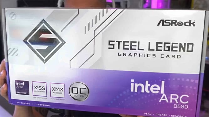 اولین تصاویر واقعی از کارت گرافیک ASRock Arc B580 Steel Legend