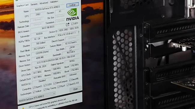 مشخصات کارت گرافیک RTX 4010