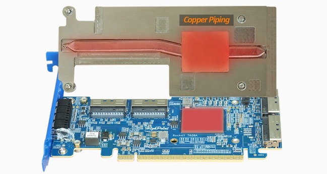 سیستم خنک کننده این کارت تمام 8 SSD را پوشش میدهد