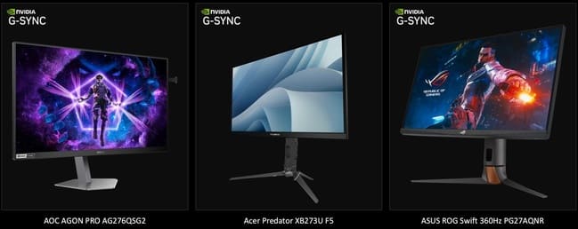 سه مدل Acer Predator XB273U F5، AOC Agon Pro AG276QS2 و Asus ROG Swift PG27AQNR خواهند بود.