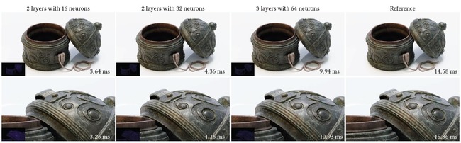 مقایسه خروجی‌های Neural Materials با روش مرجع