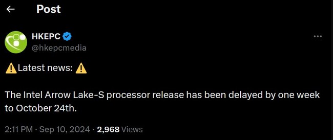 عرضه پردازندهای Arrow lake در 24 اکتبر