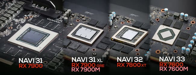 مقایسه اندازه کارتهای تراشههای گرافیکی RDNA 3