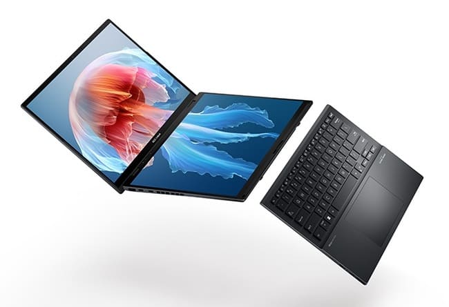 Asus Zenbook Pro 14 Duo OLED  بهترین لپ‌ تاپ برای کارهای گرافیکی با ۲ صفحه نمایش