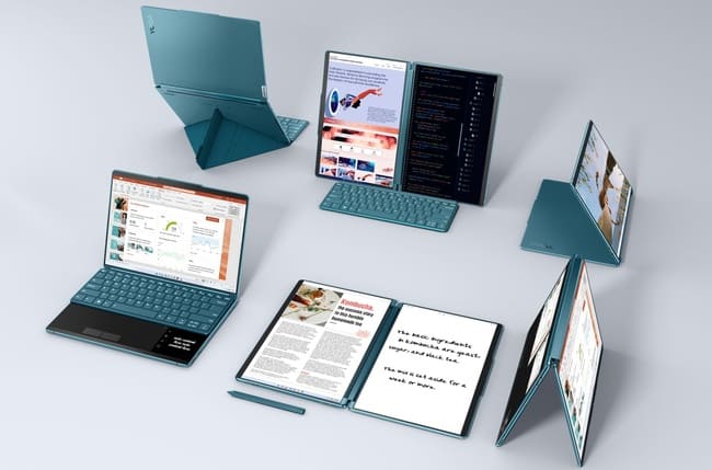 Lenovo Yoga Book 9i  بهترین لپ‌تاپ ۲ در ۱ با دو صفحه نمایش برای طراحی