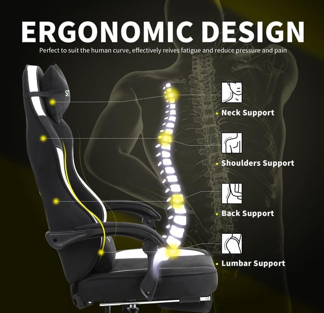 صندلی های گیمینگ باید از گردن و کمر به خوبی پشتیبانی کنند
