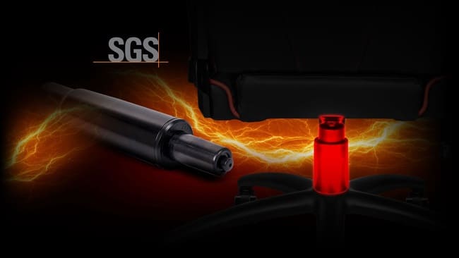 پیستون گازی صندلی گیمینگ ام اس ای توان تحمل ۱۰۰ کیلوگرم وزن را دارد