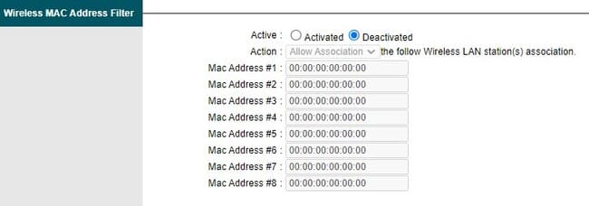 منوی مک فیلترین (MAC Filtering) در مودم TP-Link