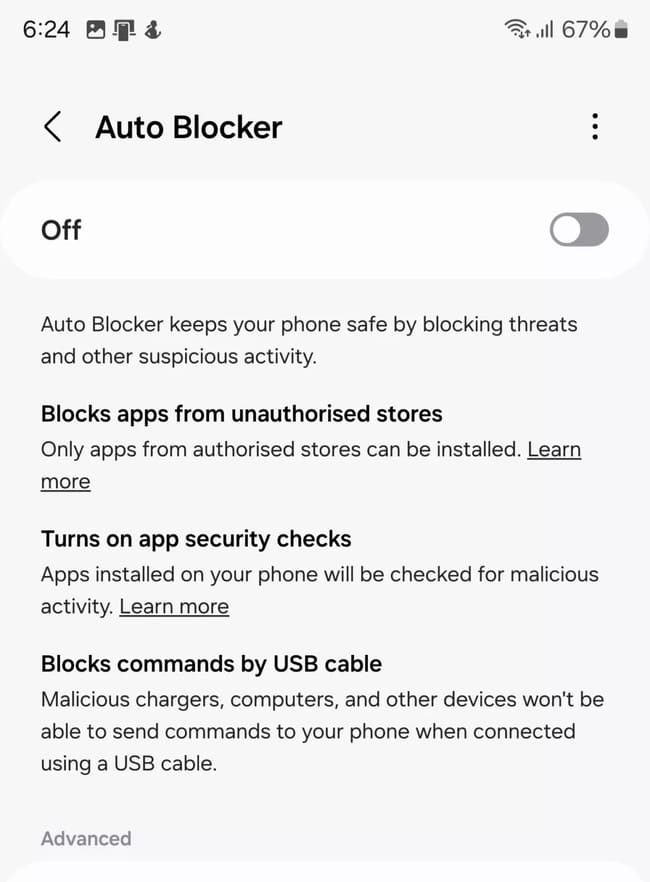قابلیت Auto Blocker